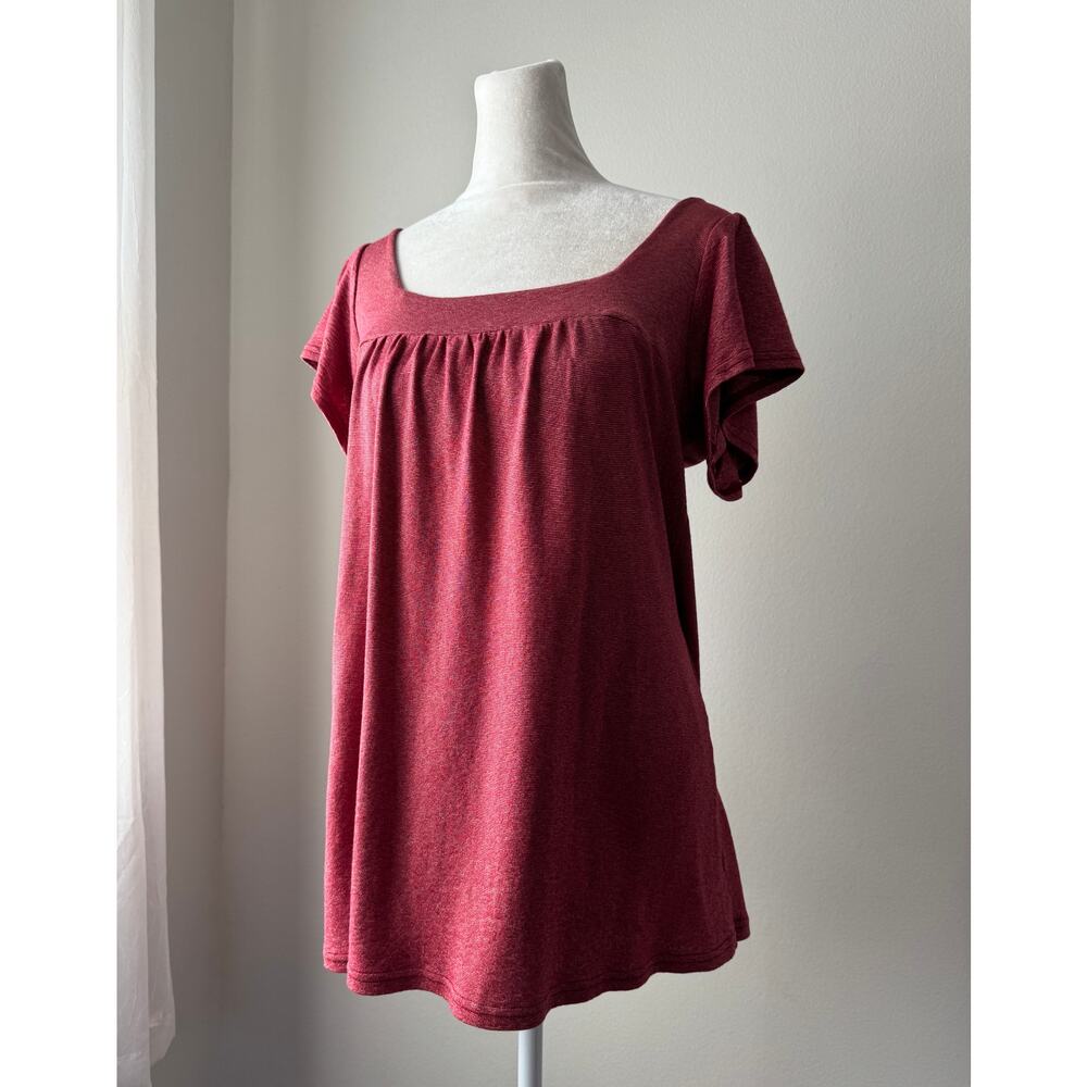 Vintage Y2K Michael Stars The Original Tee Dark Pink Square Neck T-Shirt
